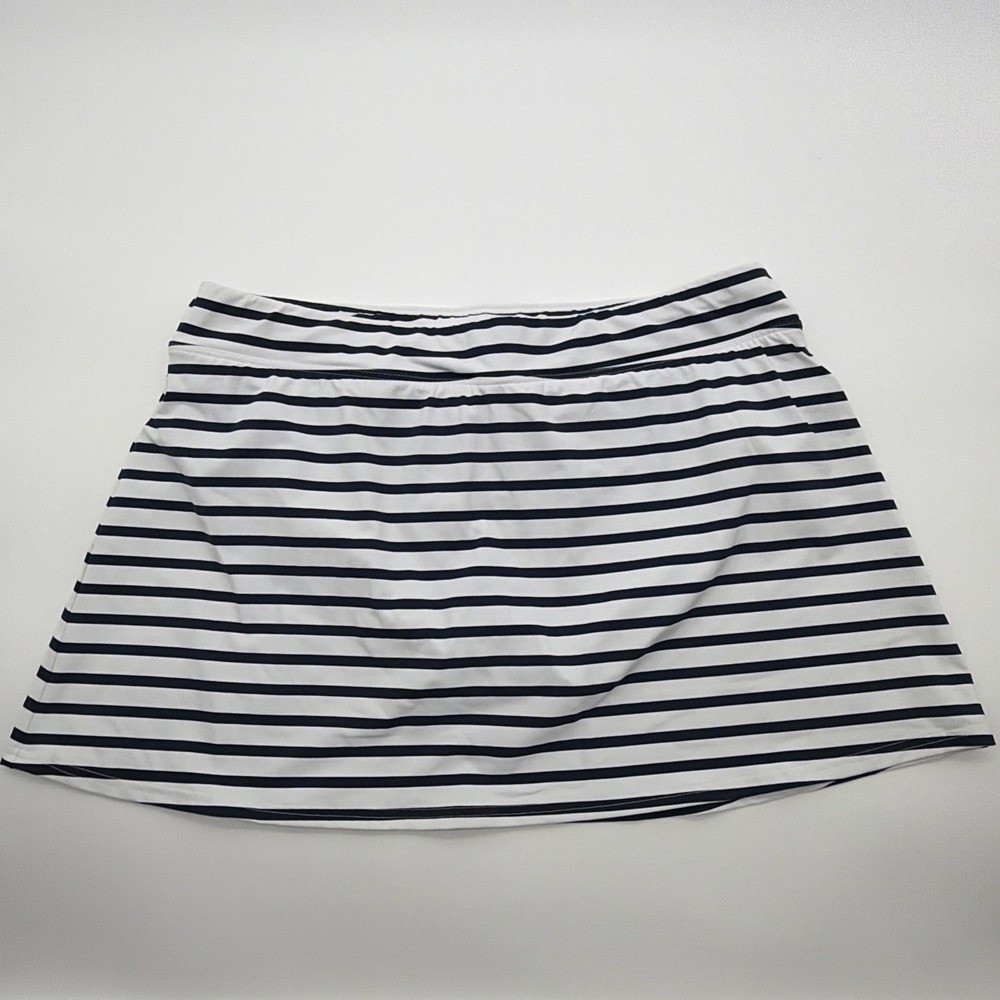 NEW Lands' End Women's Swim Skirt Tummy Control 14 Navy Blue  Swimsuit Lined UPF